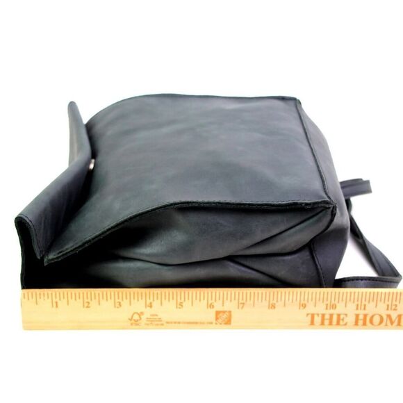Brandy Melville ASH BLACK REAL LEATHER FLAP BACKPACK SHOULDER BAG HANDBAG PURSE main image 13